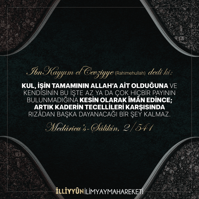 İbn kayyım el cevziyye-Sözler-Kader